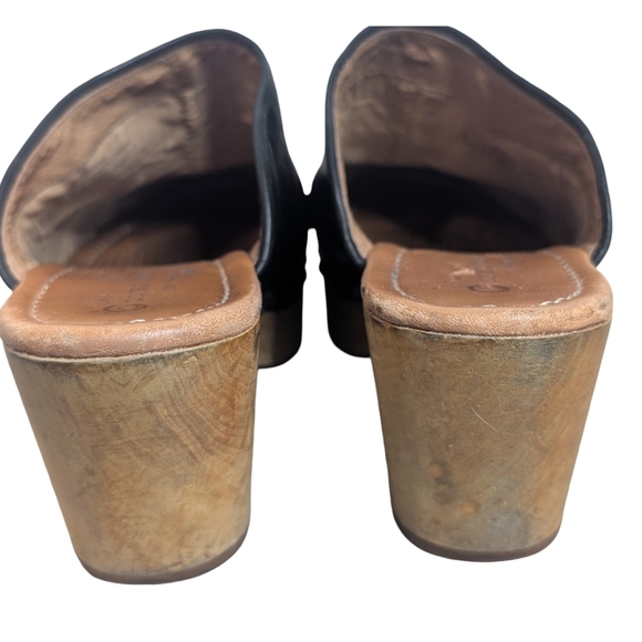 Corso Como Black Leather Clogs Size 8 - Picture 6 of 10